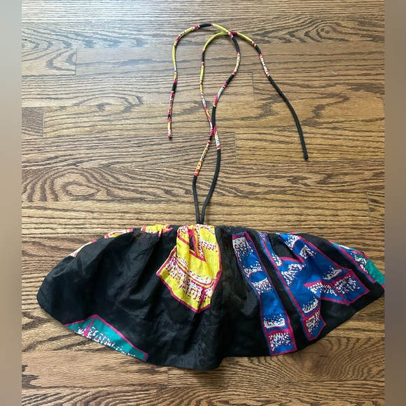 Ganni Logo-Printed Halterneck Sheer Cropped Top Size 34 NWOT - Picture 3 of 6